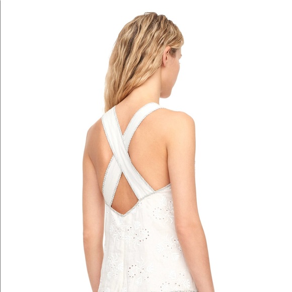 rebecca taylor eyelet ruffles cross back tank dress - Picture 8 of 11